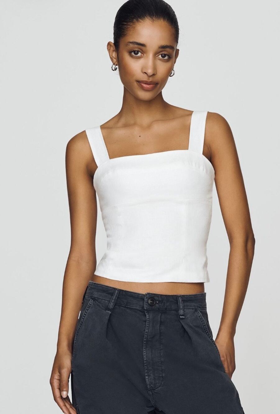 Reformation Darci Linen Top - size 4- new without tags